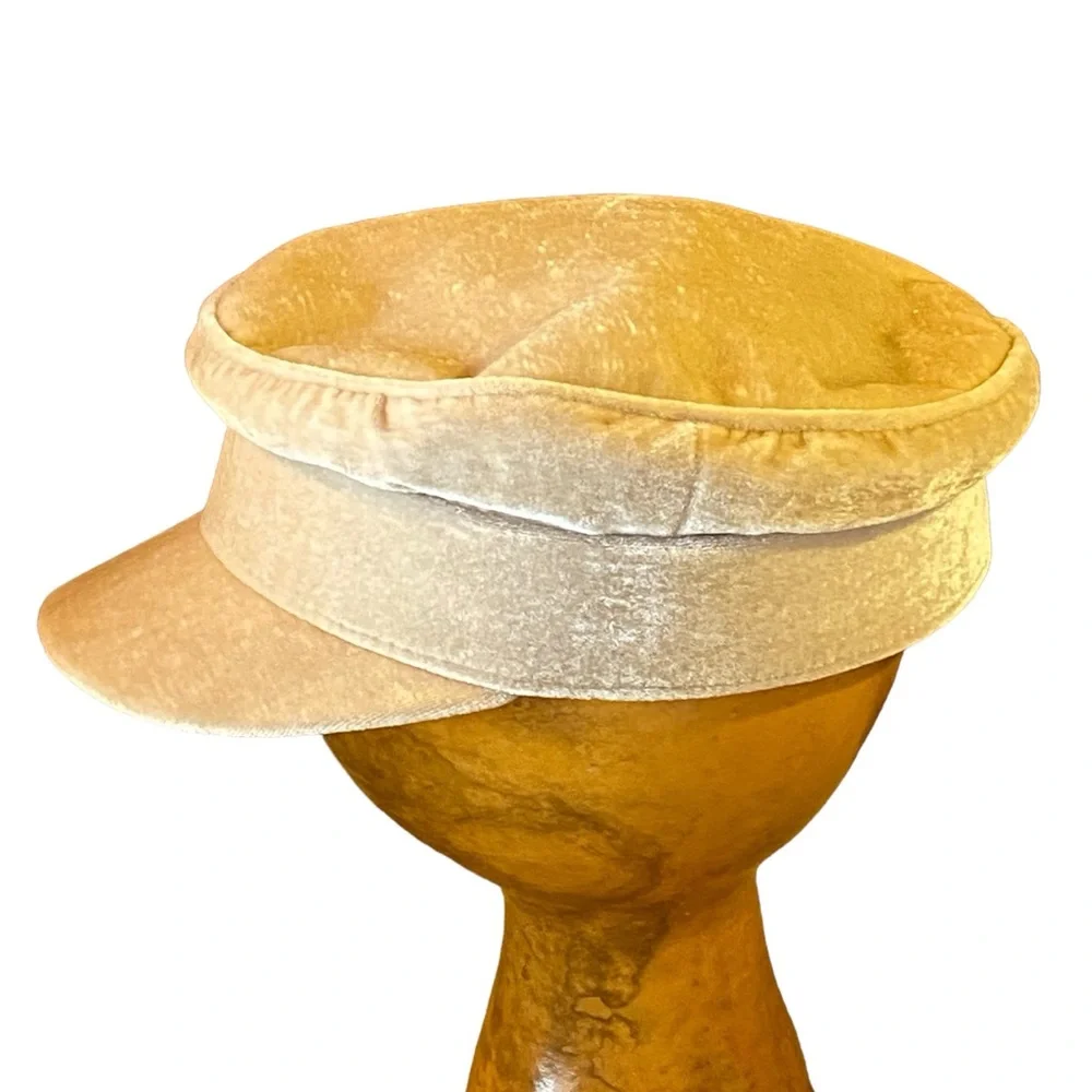 Nice Tan Sailor Hat Black Lining Draw String Great Condition
